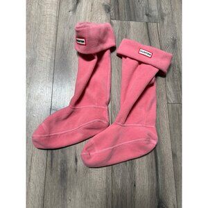 Hunter Womens Pink Fleece Boot Socks - Size M